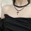 Ретро Темний Хрест Намисто - Модний Довгий Ланцюжок для Светра в Стилі Нішевої Субкультури