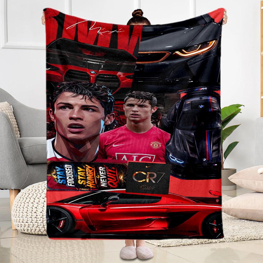Ronaldo Juventus Action Blanket Soft & Cozy Suitable for Picnics Livingroom Office Chair All-Season Use Modern Style