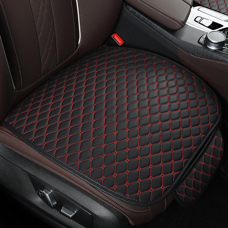 Universal Leather Car Seat Cushion Set with Backrest, Tie-Free Design, Four Seasons Use