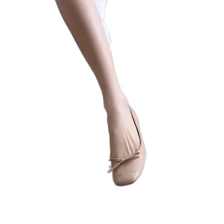 Nude Inner Height Increase Single Shoes Women's 2025 Autumn New Flat-soled Ladyshoes French Temperament Ballet Shoes Light Mouth Beanie Shoes