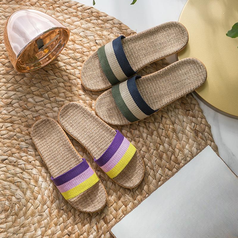 Linen Shoes, Slippers, Thick-soled Straw Sandals, Indoor