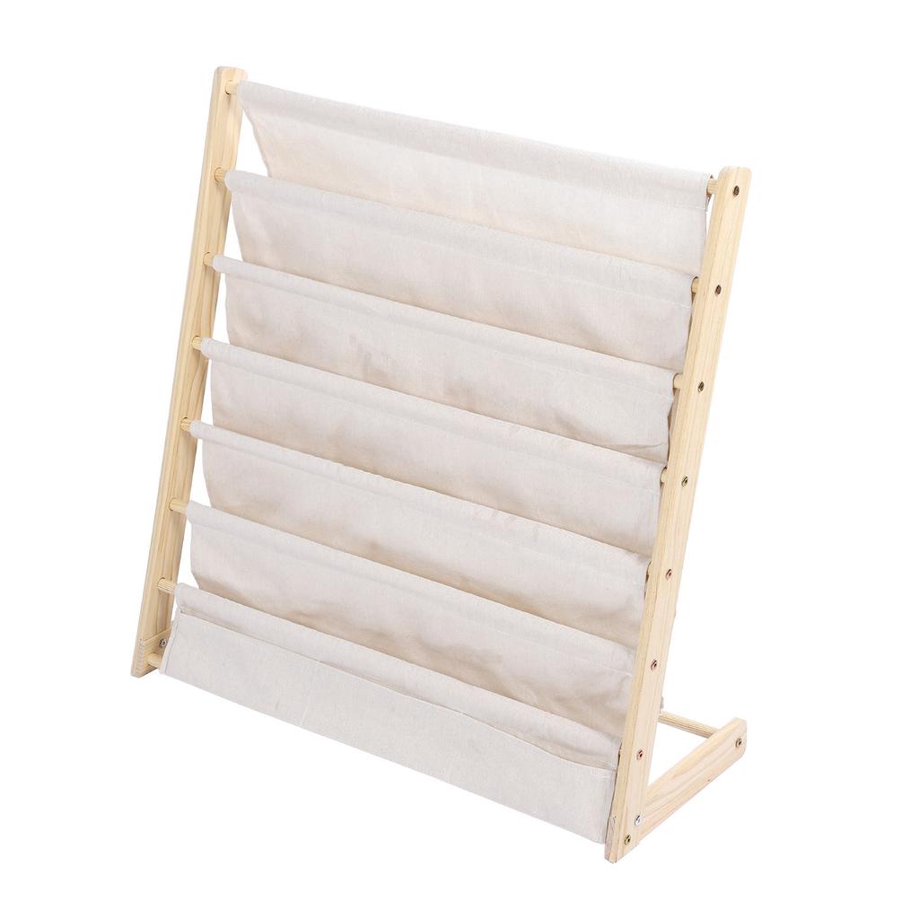 Ayakta Çocuk Kitaplığı Ahşap Bebek Okuma Rafı Saklama Rafı Basit Kitaplık Mobilya