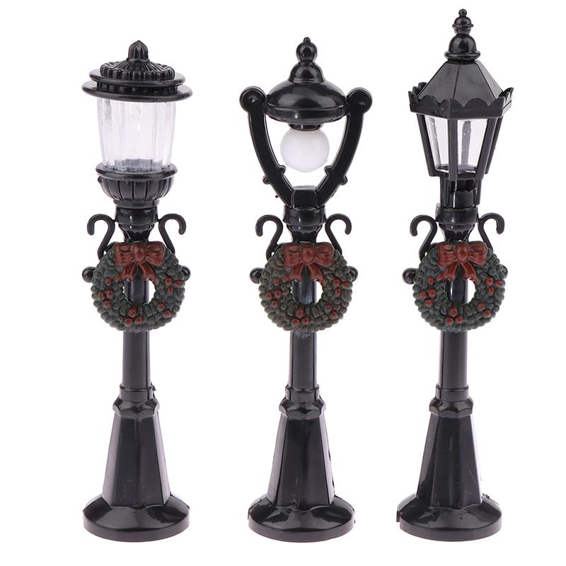 1:12 Dollhouse Miniature Christmas Street Lamp Mini Streetlight Park Decor Toy Doll House Accessories