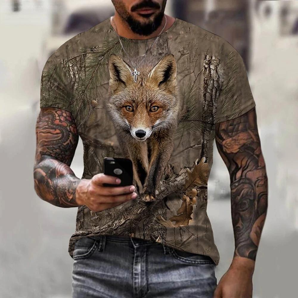 Camouflage Boar Hunting Animal T Shirts Mens Womens 3D Printed Short Sleeves Tops Street Casual Harajuku Oversized Men Clothing
