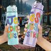 1PC Jesus Loves Me This I Know Print 750ml Color Plastic Sports Water Bottle Leakproof Flip Straw Lid Suitable for Sports Office Home Use