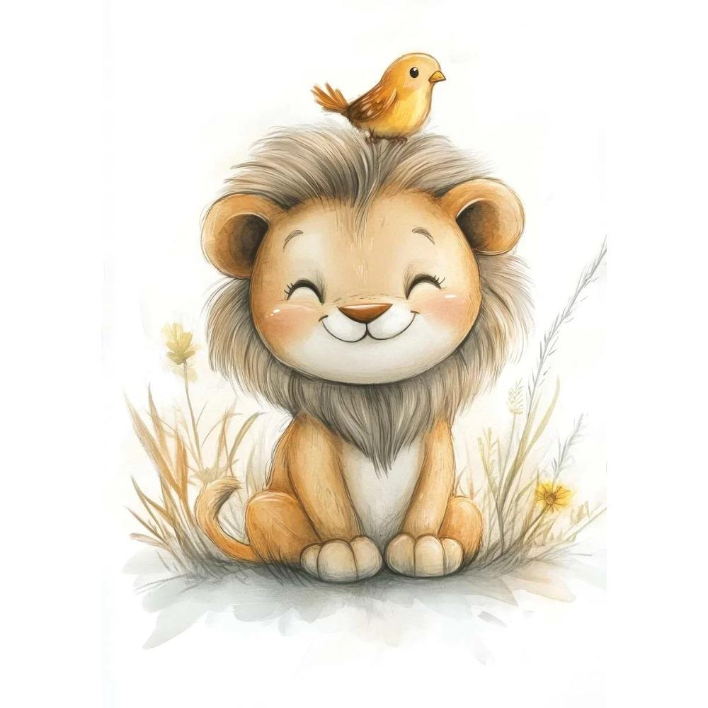 Boho Style Cartoon Animal Illustrations Posters Prints Canvas Painting Wall Art Picture Living Room Home Baby Room Nursery Decor