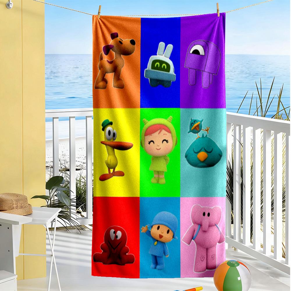 Pocoyo Beach Towel Quick-Dry Soft Microfiber Comfortable Lightweight Suitable for Swimming, Gym, Camping, Yoga Vacation