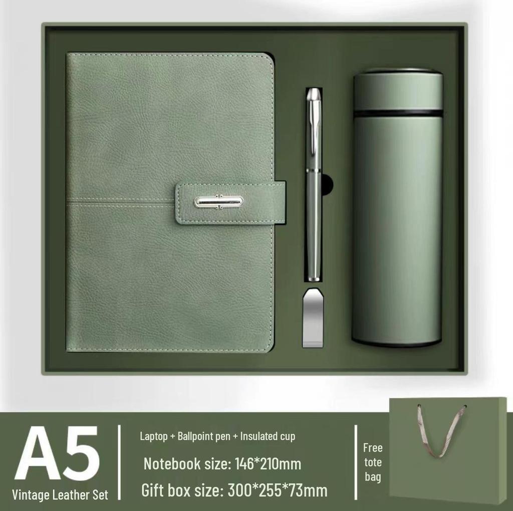 A5 PU Leather Magnetic Buckle Business Notebook Gift Set