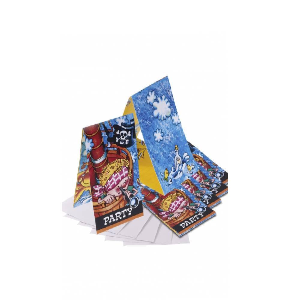 Piraten-Einladungen (Packung mit 6)