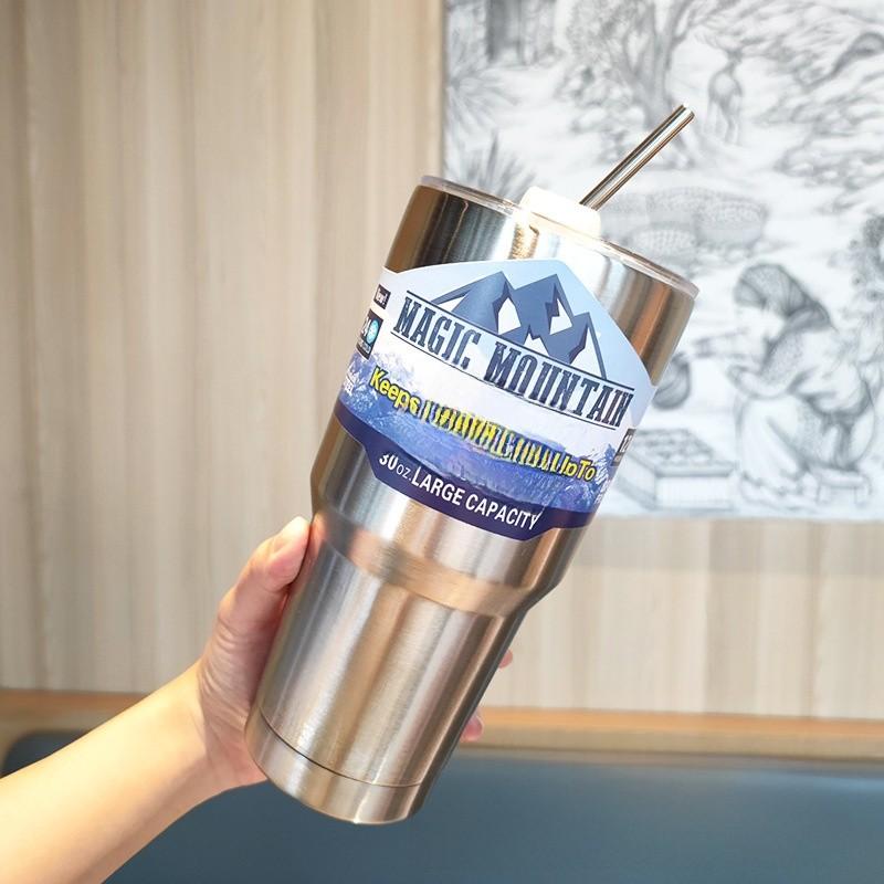 

Iceblade 304 Stainless Steel Travel Mug With Straw For Office Commuting And Outdoor Use серебряный
