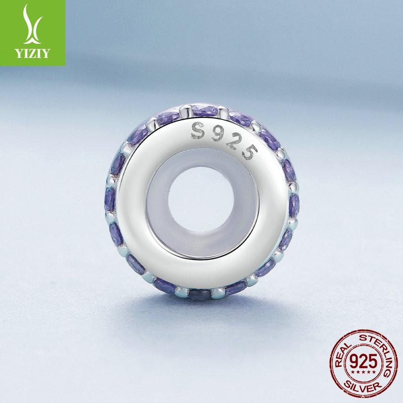Fashion Candy Color Silicone Positioning Bracelet Separator Beads, Popular S925 Sterling Silver Diy Beads