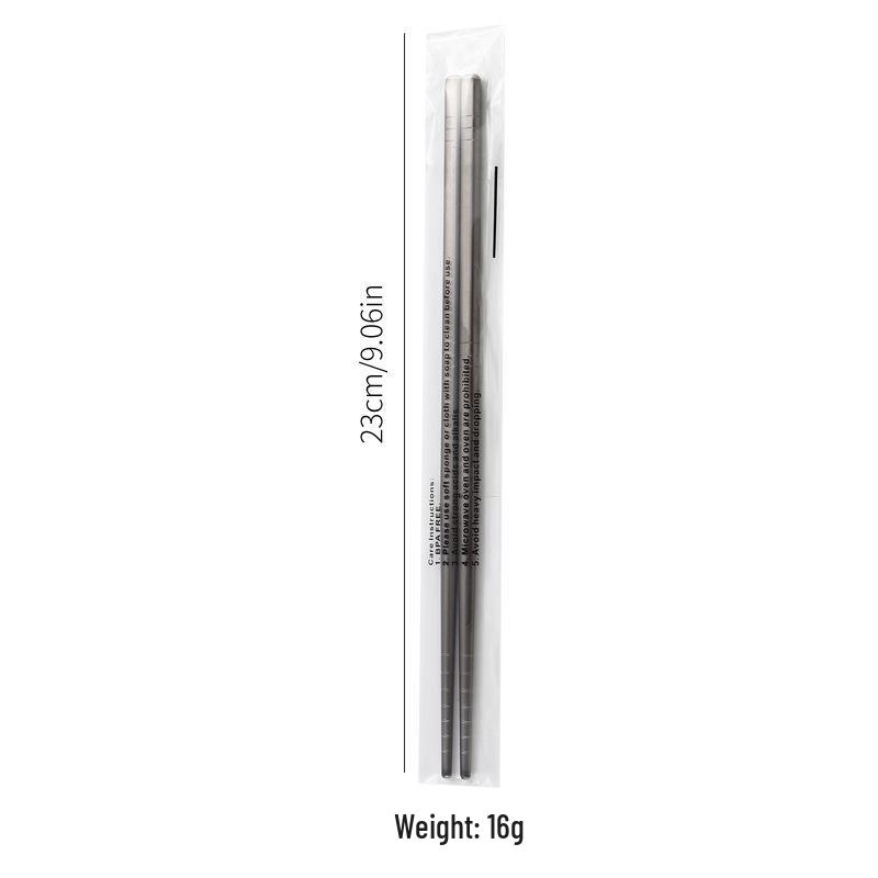Ultra-light Non-slip Pure Titanium Chopsticks: Antibacterial, Anti-mildew, Food-grade for Home & Outdoor Use