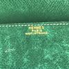 HERMES vintage logo Pochette bag mini bag Shoulder Bag Leather Green