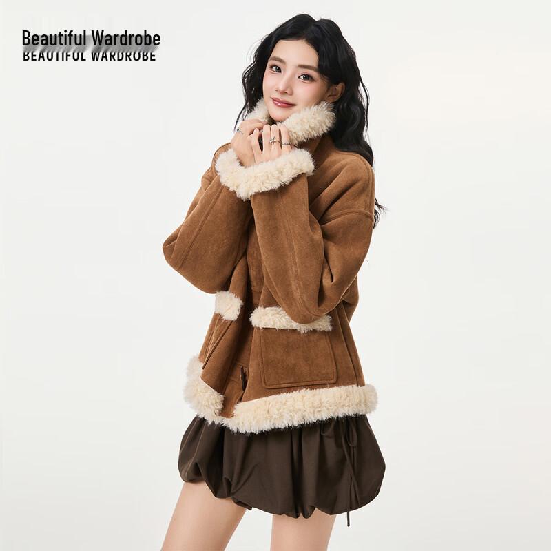 Schöner Kleiderschrank Damen Winterjacke mit Kunstfellfutter