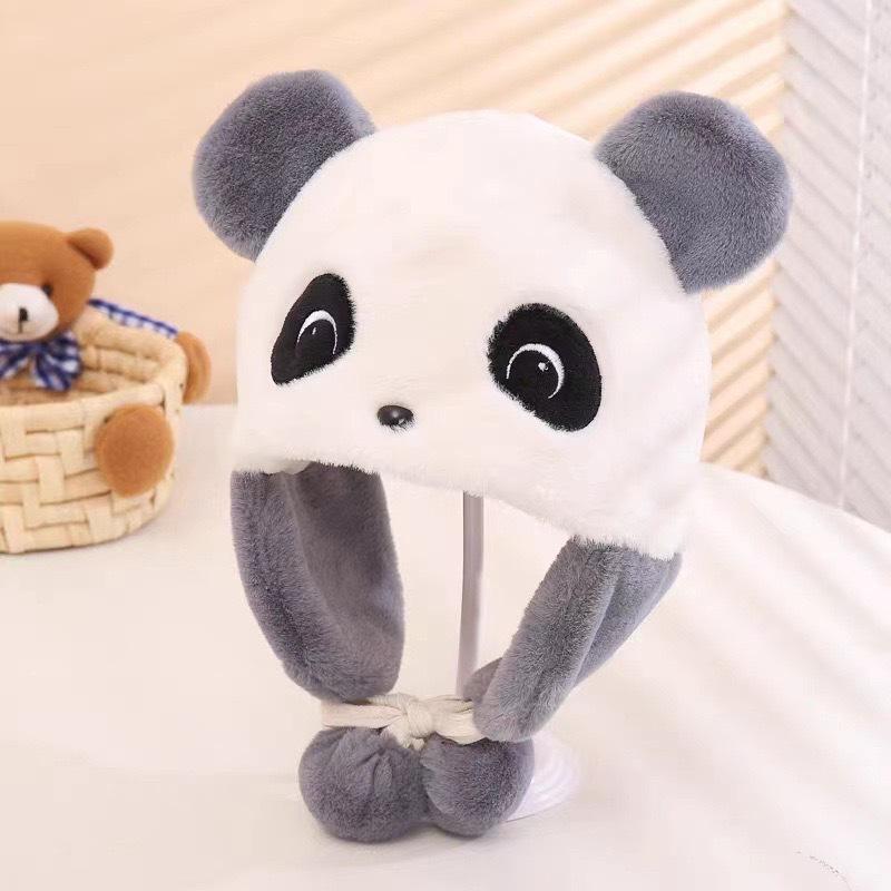 Winter children's hat cute cartoon panda plush hat boys and girls thick warm ear protection hat baby headband hat