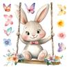 1 Sheet Cute Rabbit Colorful Egg Stickers Easter Electrostatic Patch Glass Window Decals Children'S Room Decoration