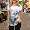 Fashion Women Plum Blossom Print T Shirt Funny Casual O-neck Short Sleeves T-shirt Summer Female Tee Shirt