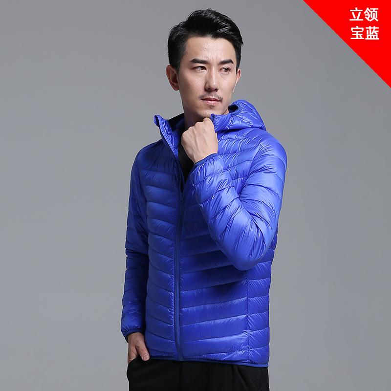 IkTok Herbst- und Winter-Daunenjacke Herren kurz große Größe leicht kalt und warm weiße Entendaunen Stehkragenjacke