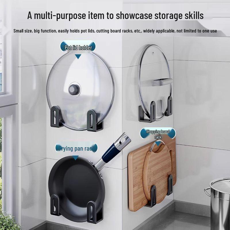 Wall-Mounted Kitchen Rack: Multi-functional Pot Lid and Cutting Board Holder