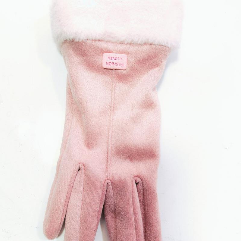 Gloves Suede Warm Gloves Windproof Outdoor Riding Driving Touch Screen