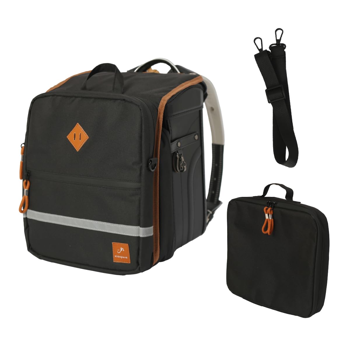 

Randoseru Cover for Large Perfect for Rainy and Black 4-Way Boys, Rainproof, Water-Repellent, Reflective, Capacity, Days, Back-to-School Supplies, чёрный