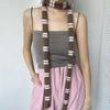 Luochi Fluffy Soft Y2K Striped Knit Scarf - Versatile Neck Warmer for Women
