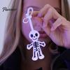 Gothic Skeleton Hanging Ornament Halloween Faux Leather Decoration, Black White Decoration Ornament, Double-sided Decor Pendant Dark Style
