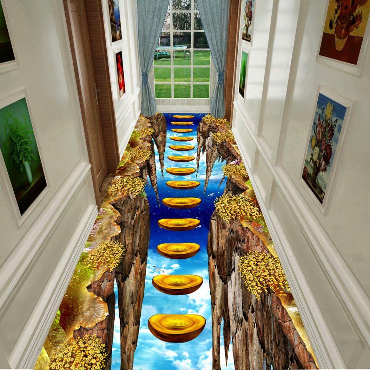 

3D ковер, дверь, прихожая, проход, длинный вход, гостиная, домашний поток, ковер с карпом, офисные коврики, коммерческие гостиничные ковры, ковер 80*160CM