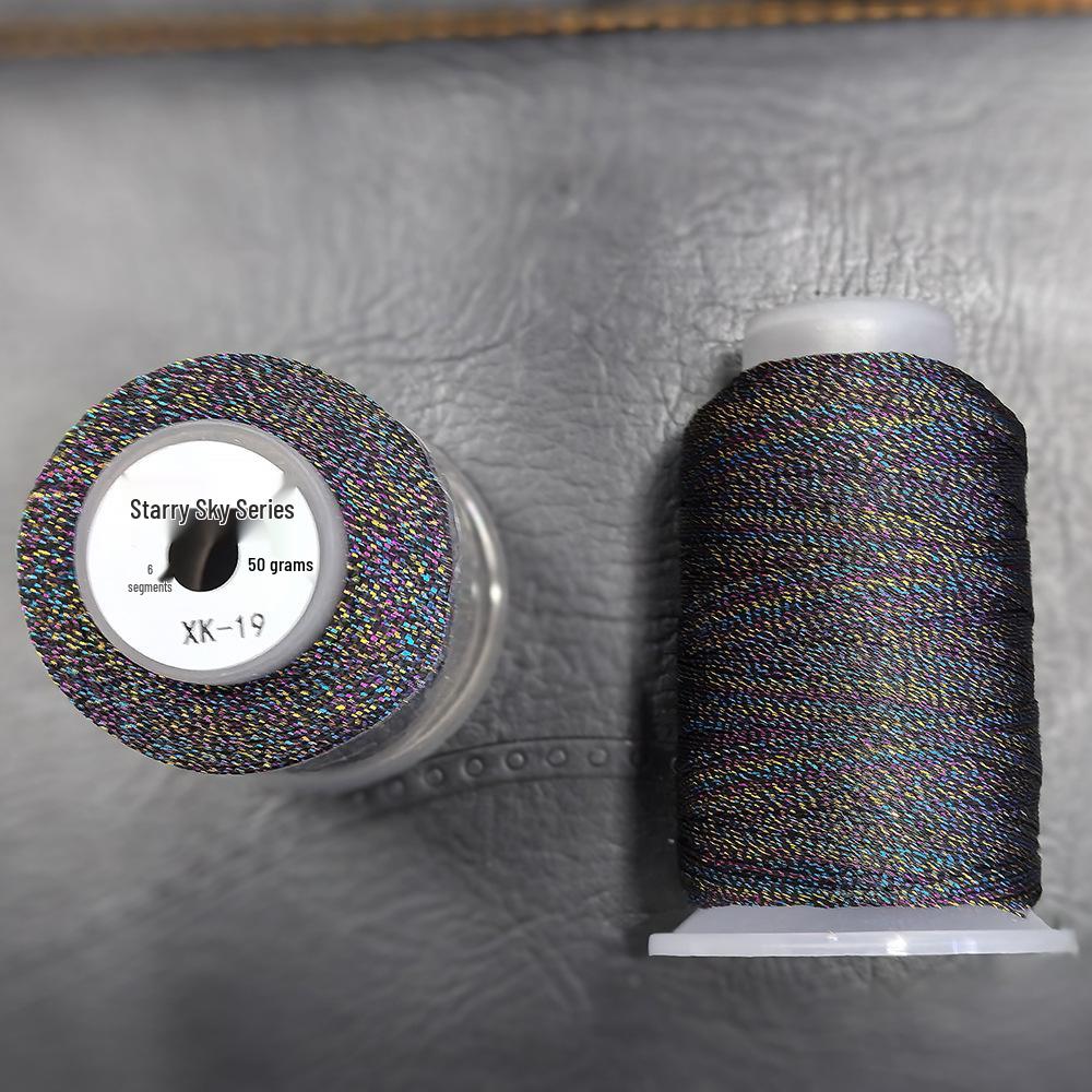 Starry Sky Gradient Yarn: 6-Strand Purple Illusion Tassel for DIY Bracelet & Handmade Weaving Accessories.