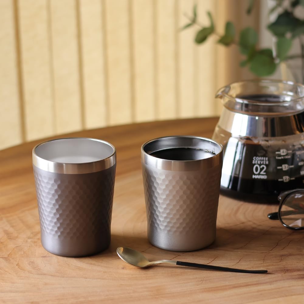 Dolce duo 250ml Stainless Steel Vacuum Insulated Double Wall Tumbler Set and Gift Set (Gray Silver) - (GR-1776)