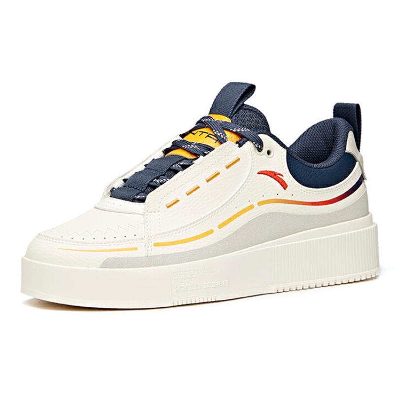 Anta Life Collection Anti Slip Wear Resistant Low Top Skateboard Shoes Men's White Blue Gray Sneakers 912228033-12