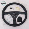 SIBEIKE Montecarlo Style Leather Steering Wheel 14inch JDM Modified Car Sports Racing Steering Wheel