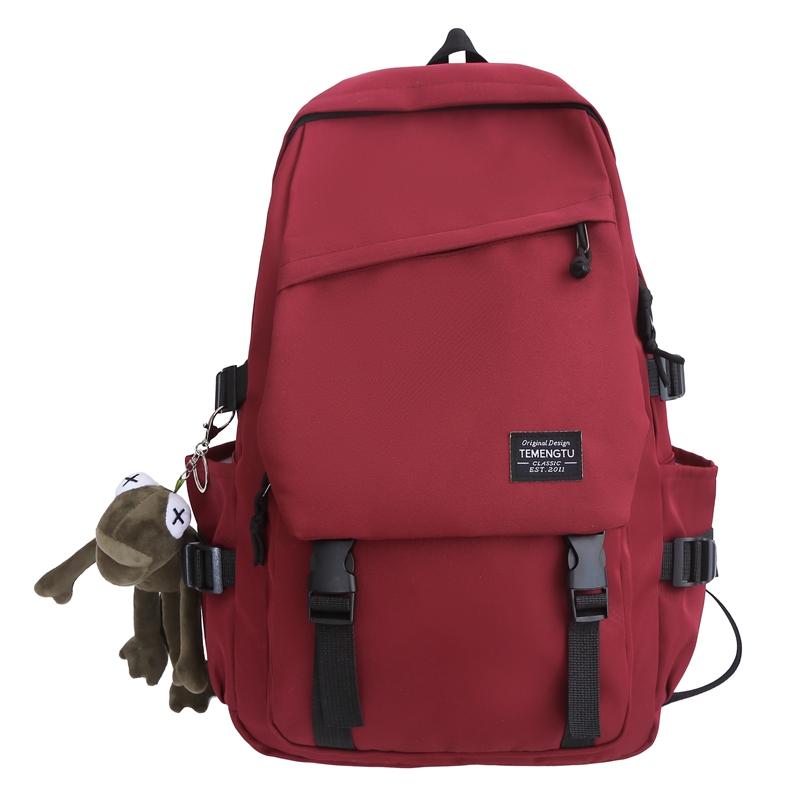 

Мужской однотонный рюкзак женский большой вместительный дорожный рюкзак для школьников младших классов, школьный ранец красный