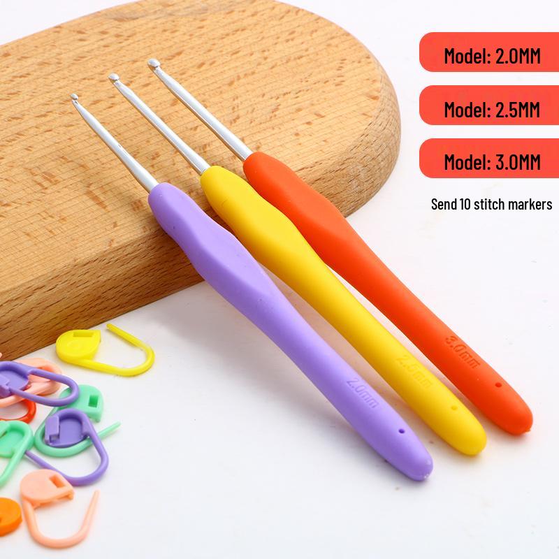 Beginner Soft-Grip Crochet Hook Set for DIY Knitting and Micro-Hooking