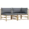 Maison Exclusive - Salon de jardin 2 pcs avec coussins gris foncé Bambou