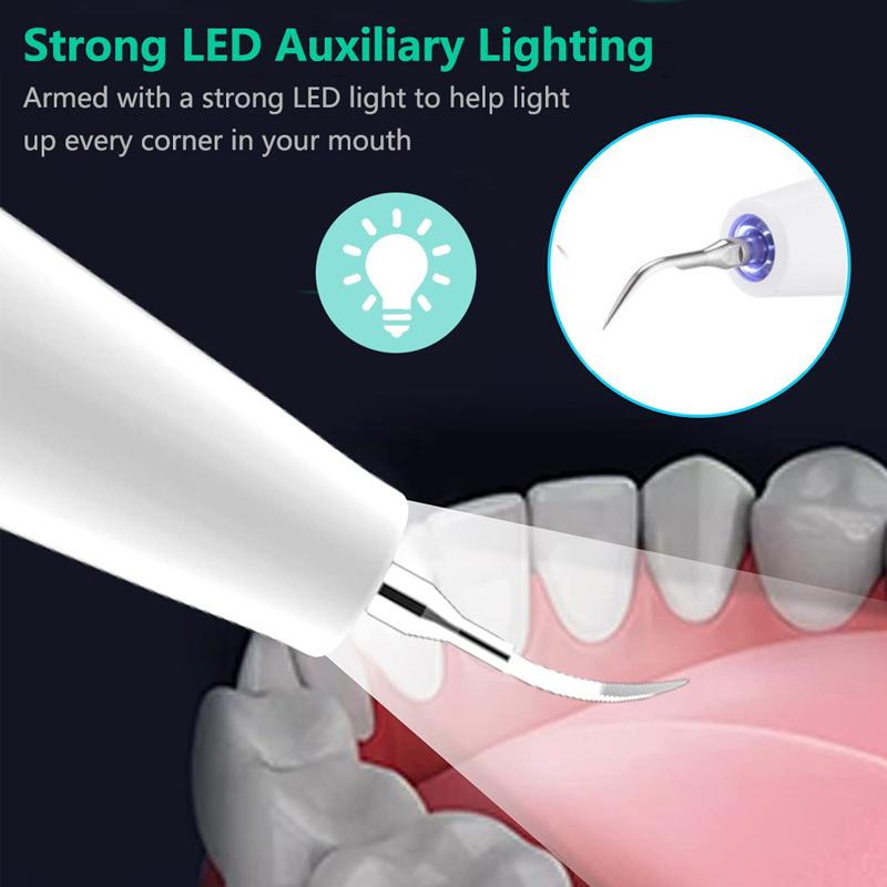 Ultrasonic Dental Tartarro Cleaner Cleaning Machine Teeth Cleaning Tools Dental Calculus Stain Tartar Remover Wireless Cleaner
