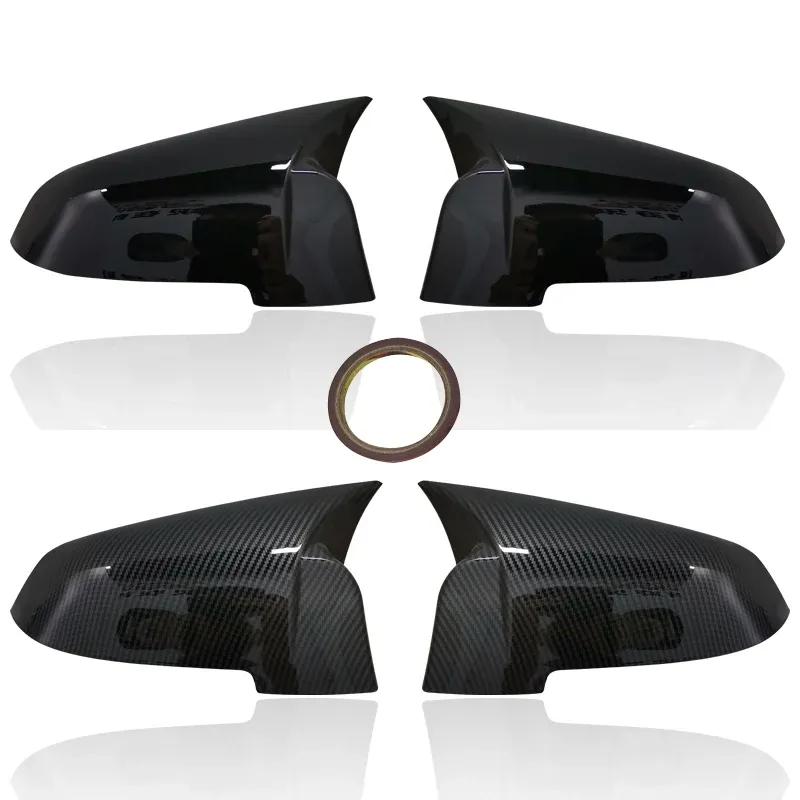 Black mirror cover For BMW 5 6 7 Series F10 F11 F18 F07 F12 F13 F06 F01 F02 LCL Carbon Fiber Pattern Mirror Caps
