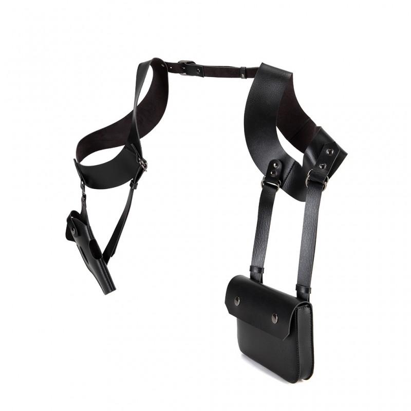 Tactical Chest Holster Universal Underarm Gun Leather Bag Cosplay Film Stage Outdoor Riding