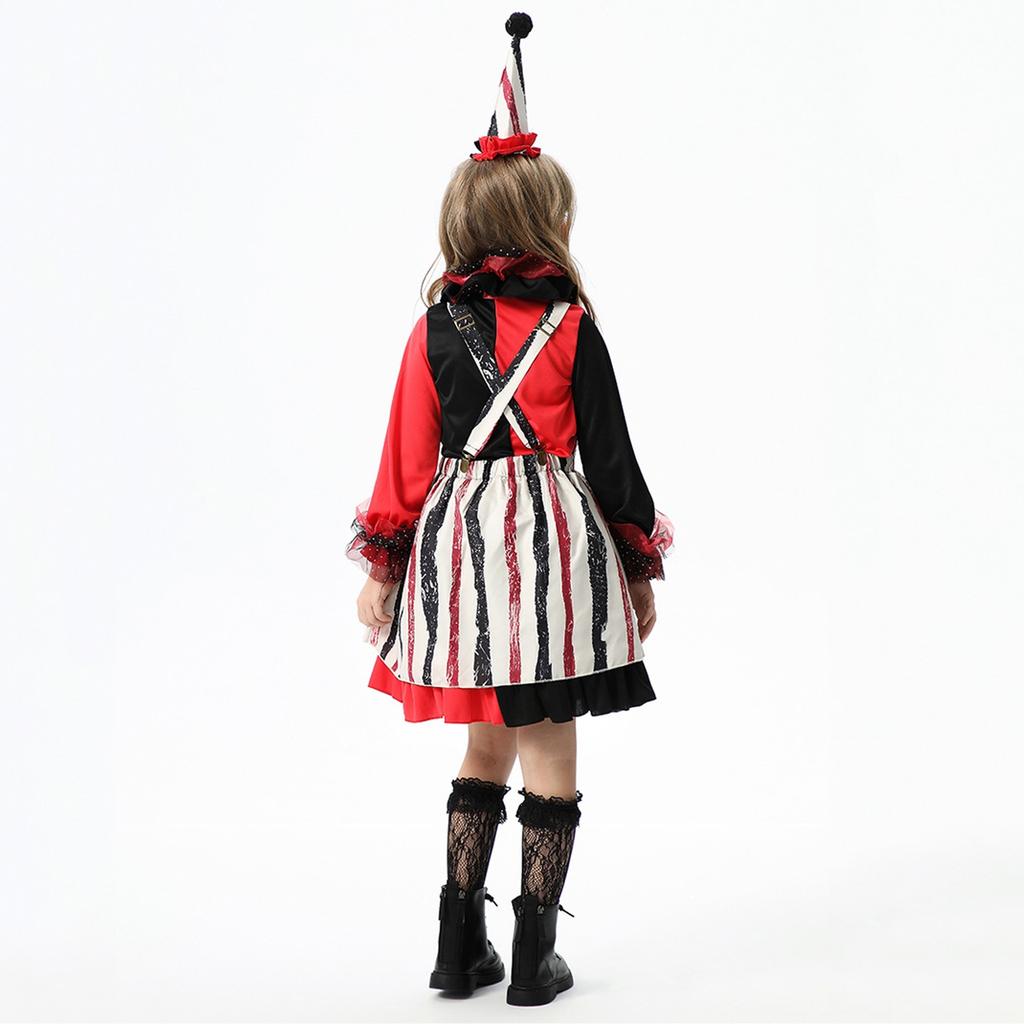 Children's Fashion Halloween Funny Costumes Horror Dolls Soul-breaking Clown Dress