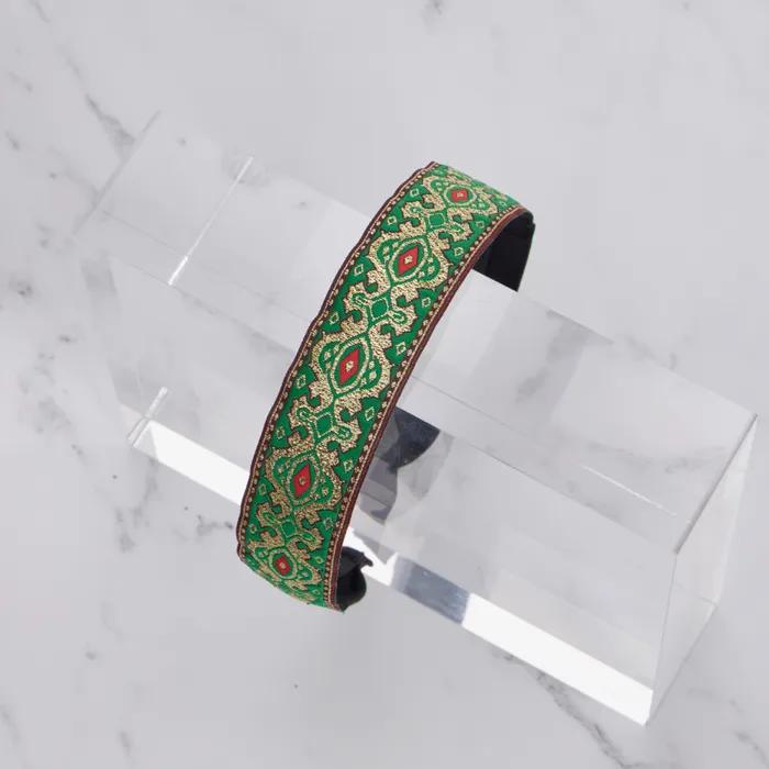 LALA Jacquard Green Pearl Headband