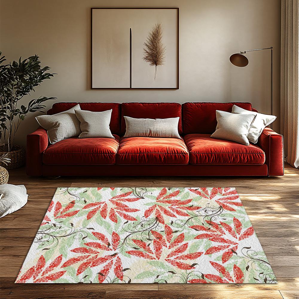 Elegant Floral Area Rug Vintage Persian Style Non Slip Doormat Home Decor Living Room Bedroom Floor Mat Cozy Carpet Design
