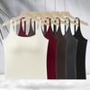 Women's Warm Self-Heating Vest with Fixed Cups - Double-Sided Brushed, Thick Slim Fit for Autumn/Winter