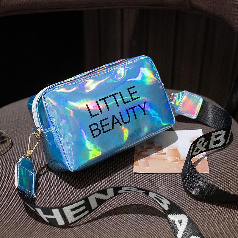 Laser bag women's new printed shoulder messenger bag casual small square bag women's bag