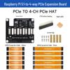 Raspberry Pi 5 Stackable Four-Channel PCIe FFC Expansion Board for Multiple HAT Modules