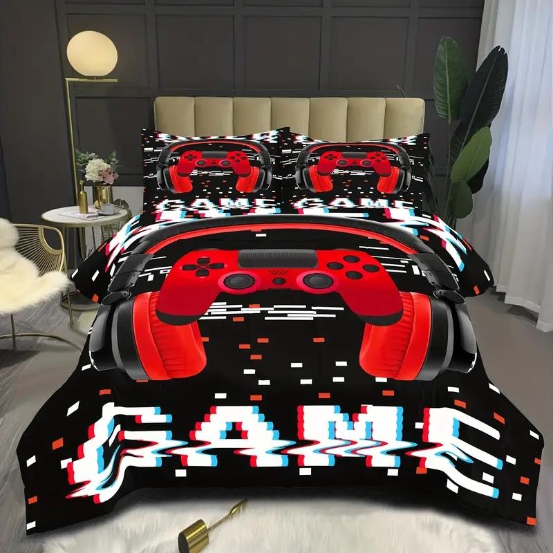 3D Gaming Bedding Set, Game Controller, Down Duvet and Pillowcase, Gamer's Quilt Cover DE135 * 200 Luxury Soft Home Textile