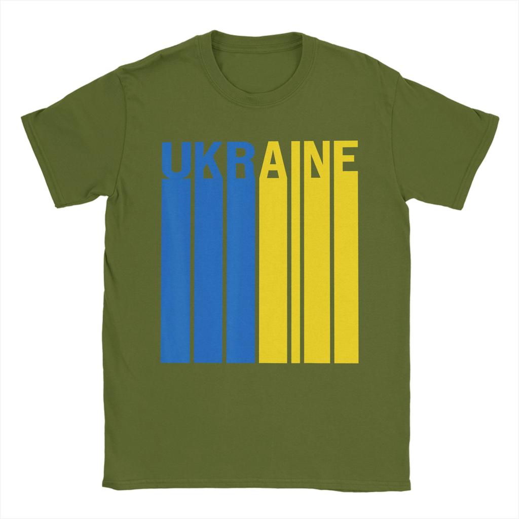 Awesome Ukraine Flag TShirt for Unisex Round Collar Pure Cotton T Shirts  Short Sleeve Tees Gift Idea Clothing