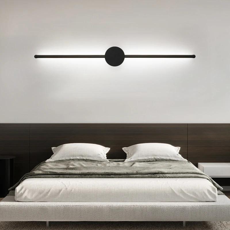 Wall Light LED Lights Internal Wall Sconce Modern Nordic Bedroom Beside Long Strip Night Lamp Interior Room Decoration Lighting