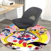 1pc Sailor Moon Anime Cartoon Design Round Carpet for Office Chair Mat, NonSlip Rug Suitable for Home Decor, Living Room, Bedroom