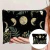 New Trendy Zipper Pouch Nature Moon Phase Simple Modern Storage Bag Durable Boho Tarot Pouch Gift
