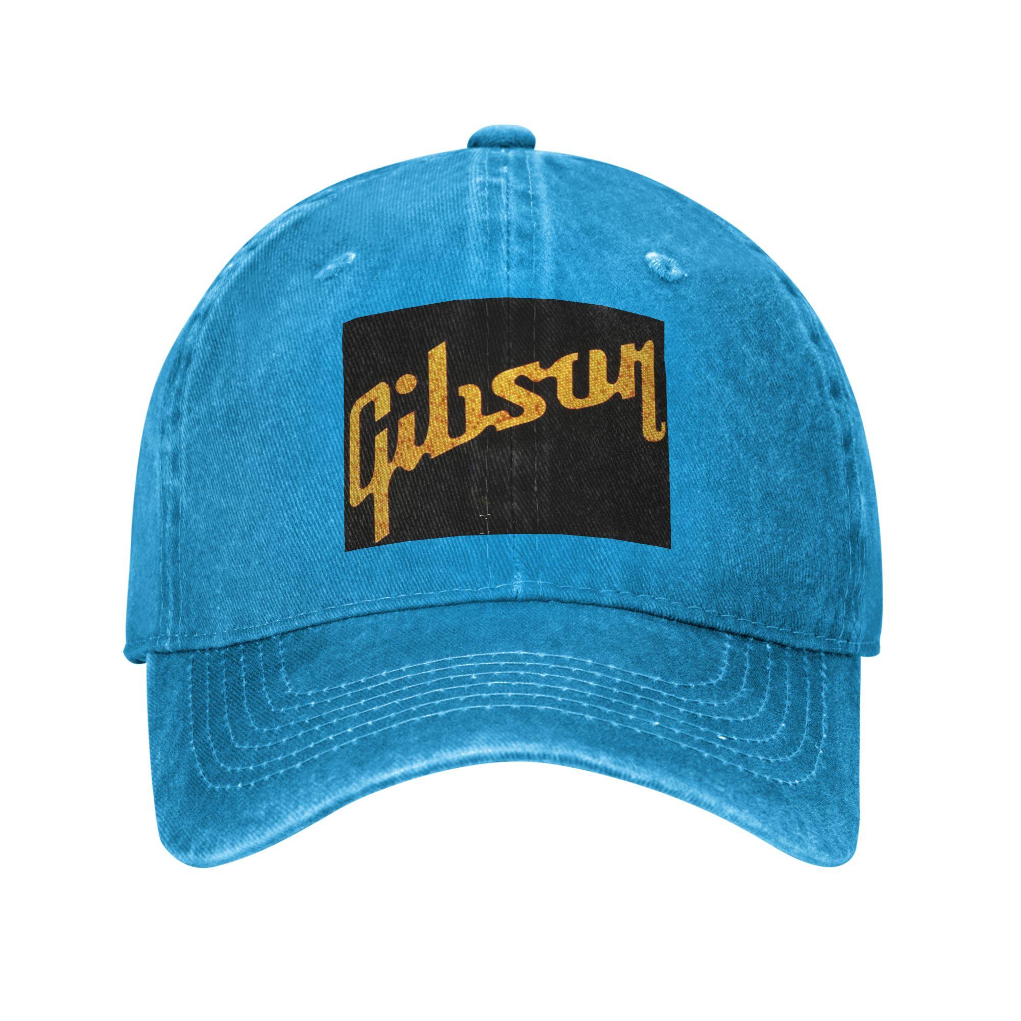 

Кепка з випраного деніму з логотипом Gibson Music Повсякденні бейсболки Регульована кепка Літні унісекс бейсболки One Size